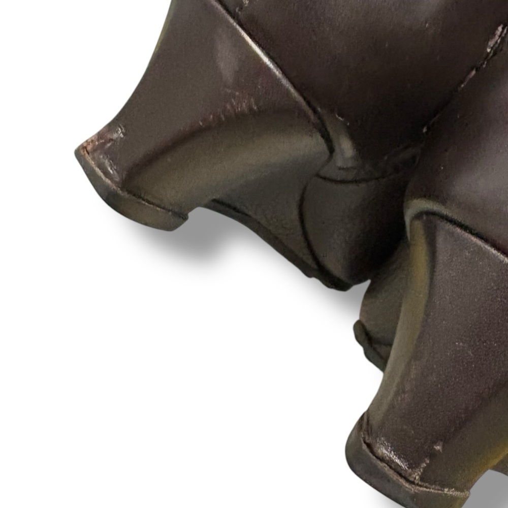 Tod's Brown leather Ankle Boots Hidden Wedge Heel women’s 36 / 6 made in Italy - Picture 4 of 7